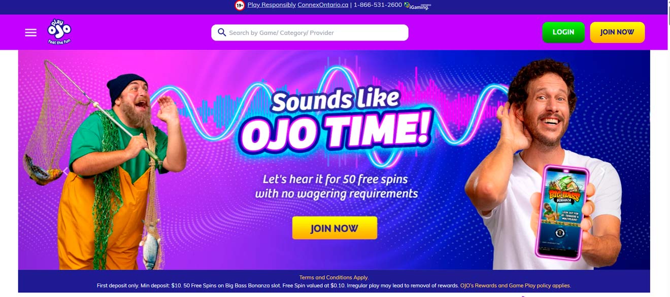 PlayOJO site screenshot